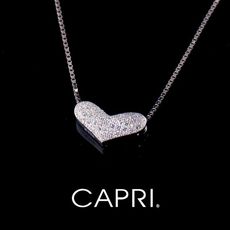 『CAPRI』925銀白K鑲CZ鑽 愛心項鍊 《限量一個》