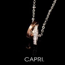 『CAPRI』精鍍白K金鑲CZ鑽 玫瑰金項鍊《限量一個》