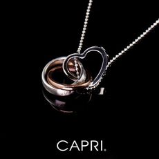 『CAPRI』精鍍白K金鑲CZ鑽 愛心項鍊《限量一個》