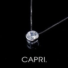 『CAPRI』精鍍白K金鑲CZ鑽 單鑽項鍊 《限量一個》