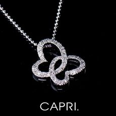 『CAPRI』精鍍白K金鑲CZ鑽 蝴蝶項鍊