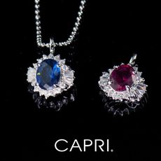 『CAPRI』精鍍白K金鑲CZ鑽  項鍊