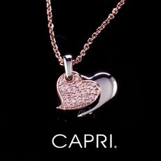 『CAPRI』精鍍玫瑰金 鑲CZ鑽 愛心項鍊 《限量一個》