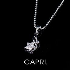 『CAPRI』精鍍白K金鑲CZ鑽 花朵項鍊《限量一個》