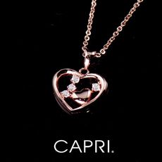 『CAPRI』精鍍玫瑰金 鑲CZ鑽 愛心項鍊 《限量一個》