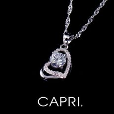 『CAPRI』925銀白K鑲CZ鑽 愛心項鍊 《限量一個》