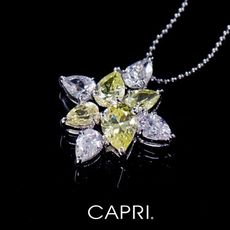 『CAPRI』精鍍白K金鑲CZ鑽 項鍊