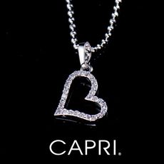 『CAPRI』精鍍白K金鑲CZ鑽 愛心項鍊 《限量一個》