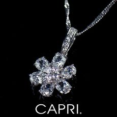 『CAPRI』925銀白K鑲CZ鑽 花語翩翩項鍊