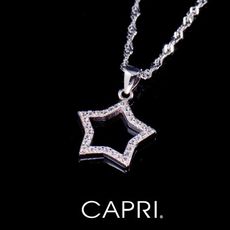 『CAPRI』925銀白K鑲CZ鑽 星星項鍊 《限量一個》