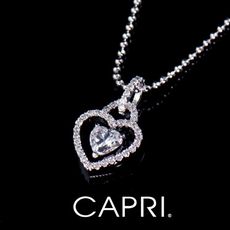 『CAPRI』精鍍白K金鑲CZ鑽 愛心項鍊 《限量一個》