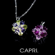 『CAPRI』精鍍白K金 鑲CZ鑽 花朵項鍊