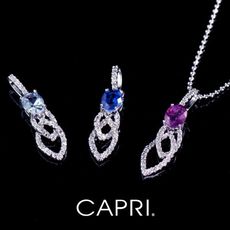 『CAPRI』精鍍白K金 鑲CZ鑽 閨密項鍊