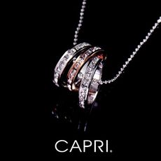 『CAPRI』精鍍白K金鑲CZ鑽 玫瑰金項鍊《限量一個》