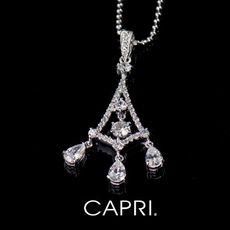 『CAPRI』精鍍白K金鑲CZ鑽 長項鍊 《限量一個》