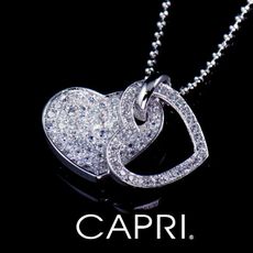 『CAPRI』精鍍白K金鑲CZ鑽 愛心項鍊 《限量一個》