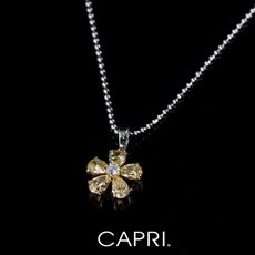 『CAPRI』精鍍白K金鑲CZ鑽 花朵項鍊 《限量一個》