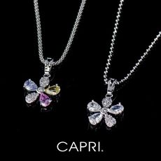 『CAPRI』精鍍白K金鑲CZ鑽 花朵項鍊 《限量一個》