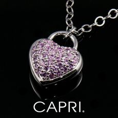 『CAPRI』精鍍白K金 玫瑰金 鑲CZ鑽 愛心項鍊《限量一個》