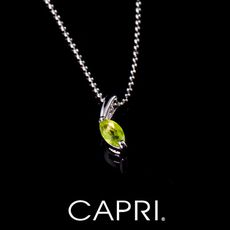 『CAPRI』精鍍白K金鑲CZ鑽 葉子項鍊