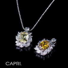 『CAPRI』精鍍白K金鑲CZ鑽 項鍊