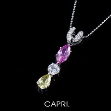 『CAPRI』精鍍白K金鑲CZ鑽 長項鍊