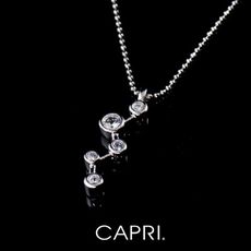 『CAPRI』精鍍白K金鑲CZ鑽 項鍊