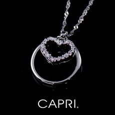 『CAPRI』精鍍白K金 鑲CZ鑽 愛心項鍊 《限量一個》