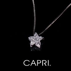 『CAPRI』精鍍白K金鑲CZ鑽 星星項鍊