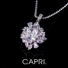 『CAPRI』精鍍白K金鑲CZ鑽 項鍊《限量一個》