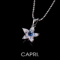 『CAPRI』精鍍白K金鑲CZ鑽 花朵項鍊