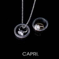 『CAPRI』精鍍白K金鑲CZ鑽 可兩戴項鍊