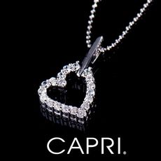 『CAPRI』精鍍白K金 鑲CZ鑽 愛心項鍊 《限量一個》