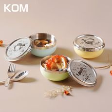 【KOM】夢想系列 磨砂316不鏽鋼兒童隔熱碗 三款各一入組 贈便當袋(幼兒園指定/圓匙升級)