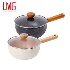 【LMG】錘紋不沾雪平鍋(附蓋)-20cm-手把/珠頭新升級