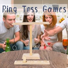 Ring Toss Game拋拋樂 鈎杯套圈圈 木質投擲套環遊戲 投環拋環 喝酒遊戲 露營派對桌遊