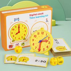 教學時鐘 教學鐘 時鐘模型 小學生學習時間教具 學習鐘 時鐘學習 時間認知學習卡 時間拼圖配對卡