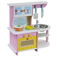 兒童木制廚房玩具 木製仿真廚房 豪華仿真小廚房 粉小灶台 幼兒園迷你廚房 扮家家烤箱玩具 角落玩具