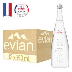 🇫🇷法國evian愛維養依雲天然礦泉水 750mlx12瓶正公司貨玻璃瓶