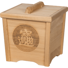 台灣檜木多寶盒  招財進寶款    小