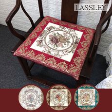 【LASSLEY】雪尼爾古典緹花椅墊-方45cm 厚3cm