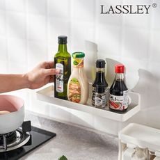 LASSLEY 日式無痕貼長型置物架(外銷日本 可拆式瀝水架)