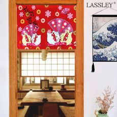 【LASSLEY】日本門簾-花開富貴85X60cm(雙開&一片)