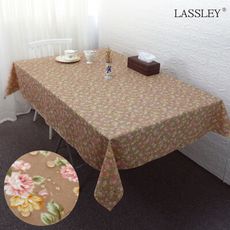 【LASSLEY】日式防水桌巾-長方形135X180cm(台灣製造-長方形茶几巾｜餐桌巾｜玫瑰桌布)