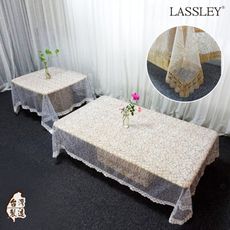 【LASSLEY】典雅刺繡-長形桌巾110X180cm(德國進口紗 ALBANI 台灣製造)