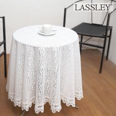 【LASSLEY】葛蕾絲-圓形桌巾直徑160cm(德國進口紗 ALBANI 台灣製造)
