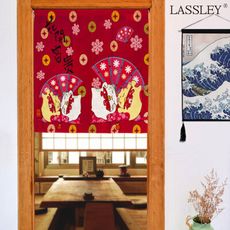 【LASSLEY】日本門簾-花開富貴85X90cm(雙開&一片)