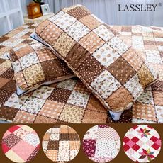 【LASSLEY】日式拼布枕墊枕頭保潔墊(美式鄉村拼布)