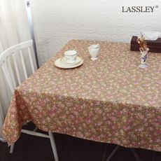 【LASSLEY】日式防水桌巾-方形135X135cm(台灣製造-正方形茶几巾｜餐桌巾｜玫瑰桌布)