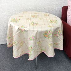 【LASSLEY】法國進口PVC防水圓形桌巾158cm(多款花色任選)